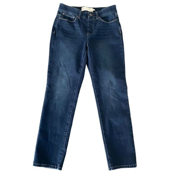 SOFT Surroundings The Ultimate Denim Relaxed Straight Jeans Nightfall Wash 5 - Picture 2 of 9